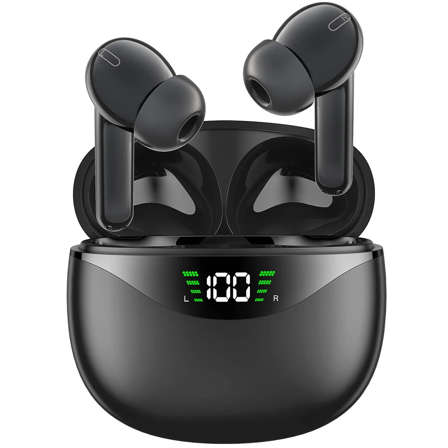 CSD010WBEMA30BK Wireless Earbuds, Bluetooth 5.1 Headphone 30Hrs Playtime with USB-C Fast Charging Case, IPX7 Waterproof Earphones, TWS in Ear Stereo Headset Built-in Mic for iphone/Android(Black)