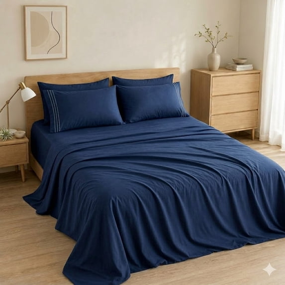 King Size Sheets Set, Comfort & Cooling Bed Sheets, Ultra Soft Hotel Luxury Fitted Sheet & Pillowcases, Hypoallergenic and Noiseless, Deep Pocket up to 16"