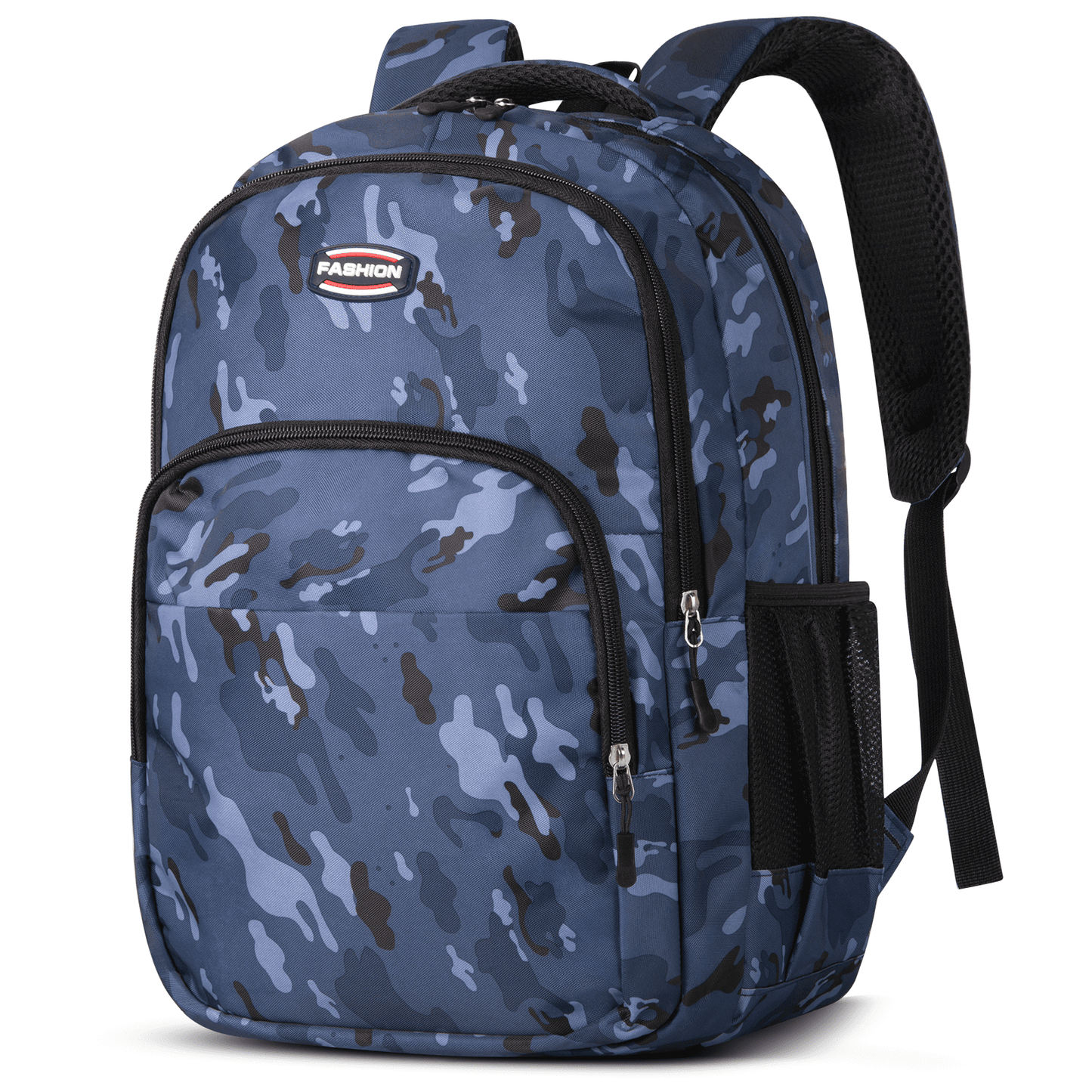 CSD49SBTB0000BL 17" Teen Backpack Travel Bag for Men Women, Book Bag with Front Zip Pocket, Waterproof Lightweight Primary Students Bookbags for Girls Boys Bag Bookbags, Adjustable Padded Mesh Straps