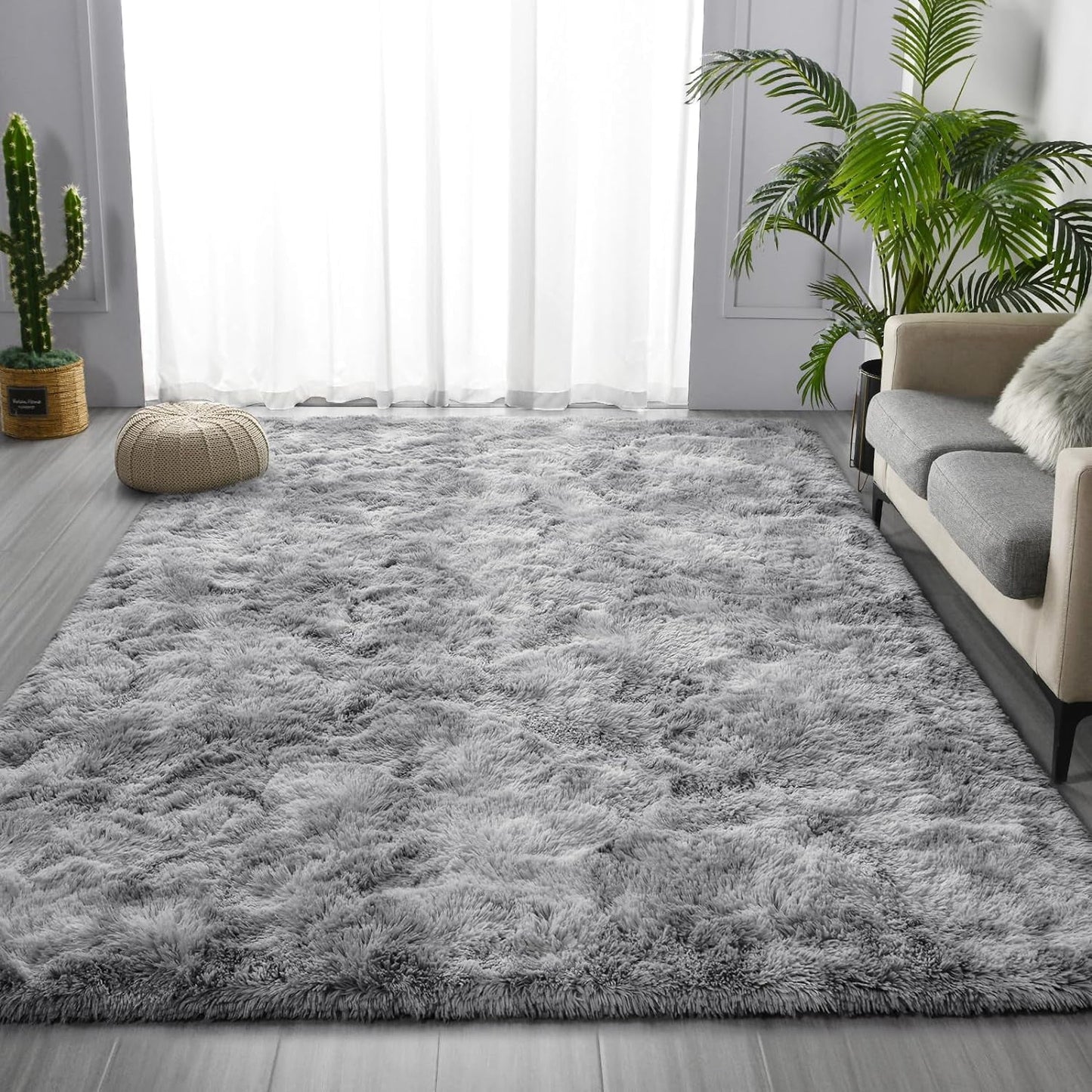 CSD02CSAR0810SRG Ultra Soft Rug for Living Room, 8X10 Fluffy Area Rug for Bedroom, Modern Shaggy Carpets Fuzzy Rug for Teens Dorm Bedside Home Decor Aesthetic, Heavy Duty Non Slip