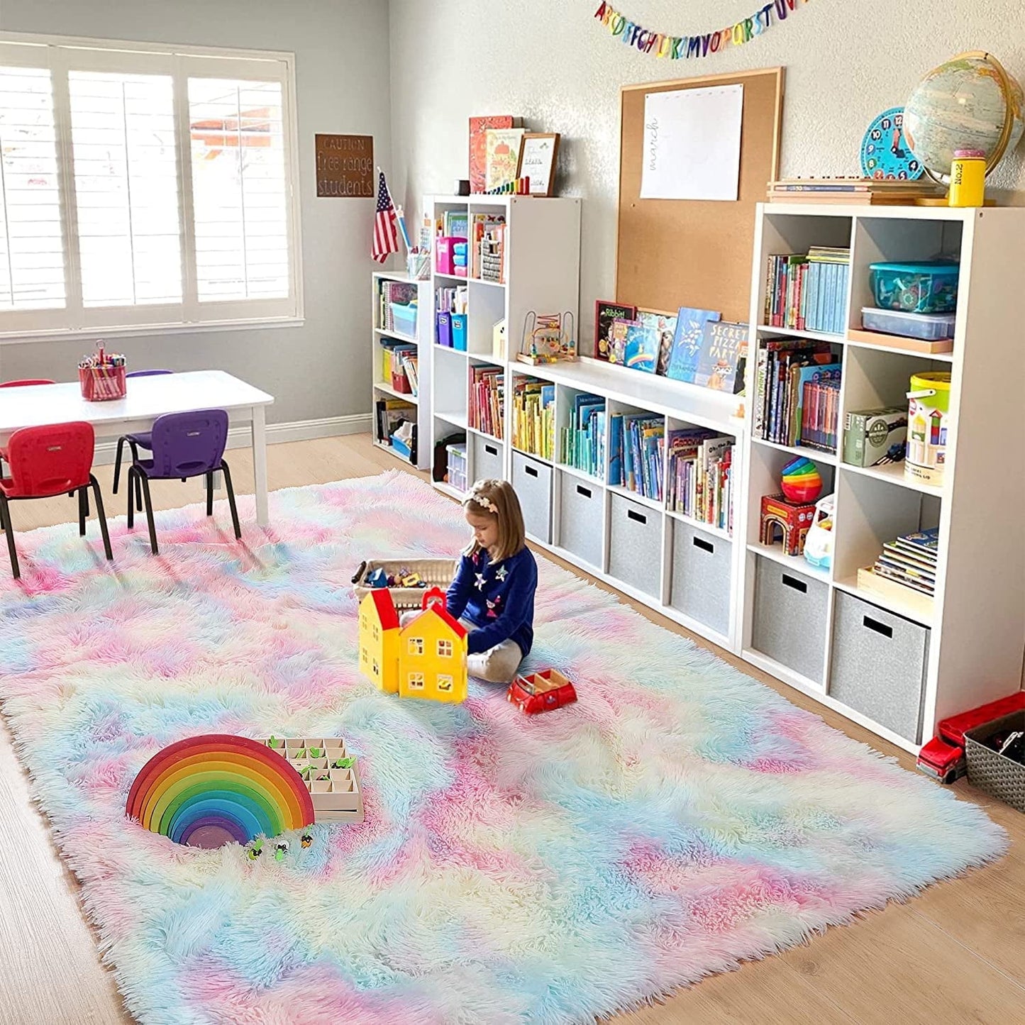 CSD02CSAR0810RB Ultra Soft Rug for Living Room, 8X10 Fluffy Area Rug for Bedroom, Modern Shaggy Carpets Fuzzy Rug for Teens Dorm Bedside Home Decor Aesthetic, Heavy Duty Non Slip