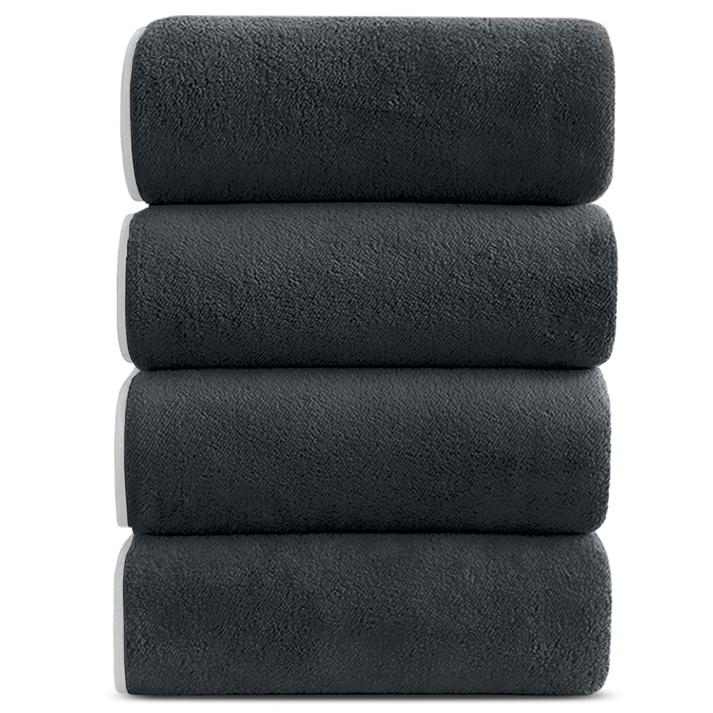 Bath Towels Set of 4, Larger & Light Bath Towels 28 x 55 Inches, 100% Microfiber Super Soft and Highly Absorbent, Bath Sheets Quicker to Dry, Perfect Bathroom Towels for Daily Use