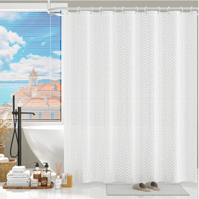 CSD01SC78IN00WH Shower Curtain, Waterproof Shower Curtain with Rust Proof Grommets and Premium Polyester Fabric, Heavy Duty & Wrinkle Resistant Shower Curtains for Bathroom, Bath Tubs, Machine Washable, 72"x 78''