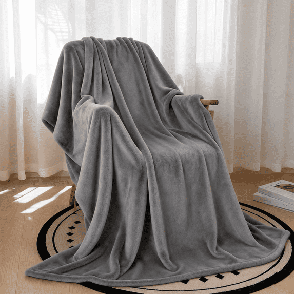 Throw Blanket, Spring Summer Throws for Air-conditioned Room Sleep Snap, Lightweight Reversible Blankets for Couch Sofa, Cozy Throws for Office Travel Camping & Home Decor