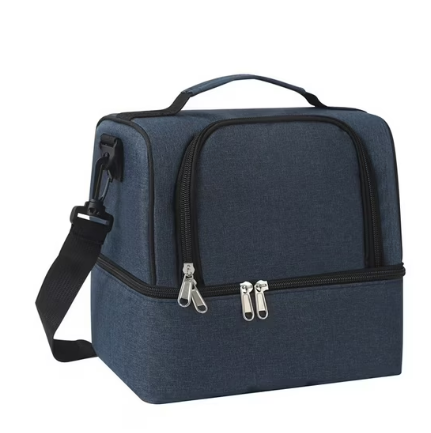 CSD02LBCF0028BU Insulated Lunch Bag for Women/Men - Reusable Lunch Box for Office Picnic Hiking Beach - Leakproof Cooler Tote Bag Organizer with Adjustable Shoulder Strap for Adults - Blue
