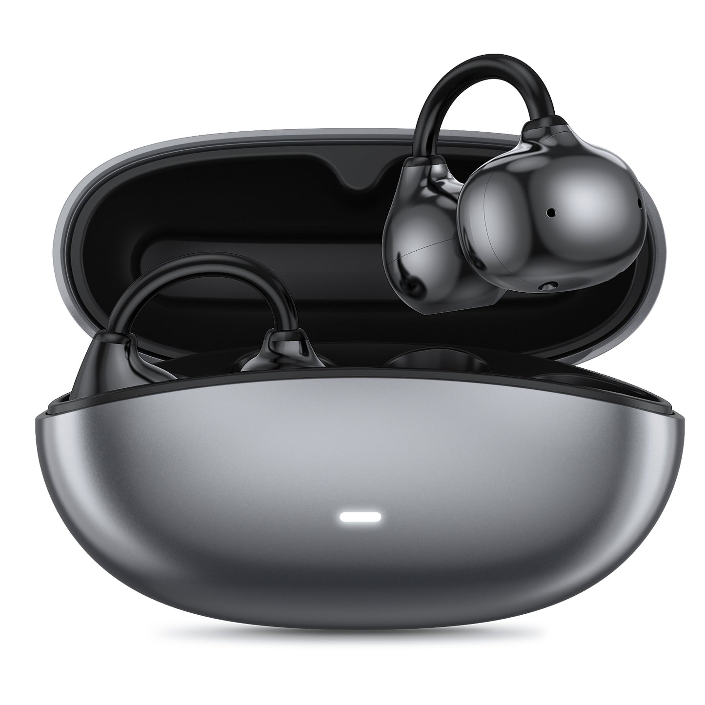 CSD02NCH88000BK-J60BK CshidWorld Clip-On Earbuds Open-Back Wireless Bluetooth 6.0 Earphones with Microphone, 40 Hours of Playback, Noise Cancelling, IPX5 Waterproof, for Sports and Workouts