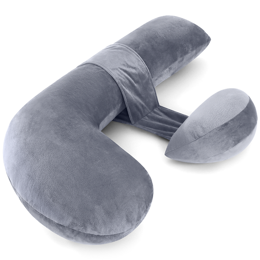 CSD02PPMPJ000GY  Pregnancy Pillows for Sleeping, Maternity Pillow for Pregnant Women, F-Shaped Pregnancy Body Pillow with Adjustable Wedge, Full Body Support for Back, Legs, Belly, HIPS, Velvet Cover (Grey)