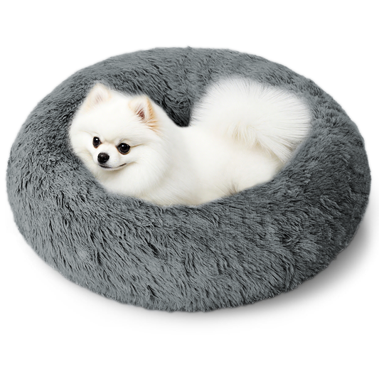 CSD01CDDB0050DG 20 Inch Calming Donut Dog Bed for Small Dogs, Anti-Anxiety Cozy Soft Round Pet Bed, Fluffy Washable Dog Bed for Small Medium Dogs and Cats