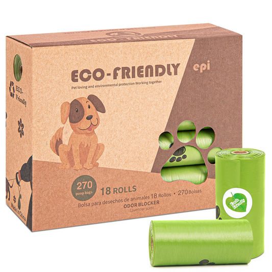 CSD02PBFD270PCS Dog Poop Bags Rolls, 270 Counts Extra Thick Poop Bags for Dogs and Cats, Leak Proof Doggie Poop Bags with Lavender Scented, Green