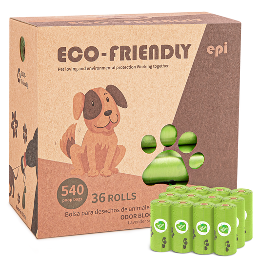 CSD02PBFD540PCS Dog Poop Bags Rolls, 540 Counts Extra Thick Poop Bags for Dogs and Cats, Leak Proof Doggie Poop Bags with Lavender Scented, Green