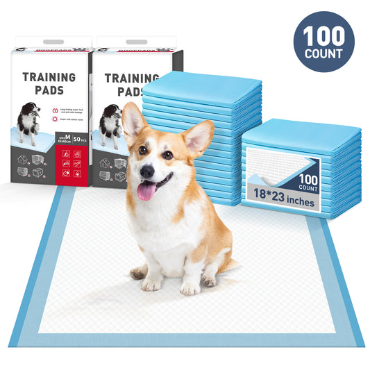 CSD02DAPP0100BU  Dog Pee Pads 23"x18" , 100 Count Disposable Pads for Puppy, Baby and Adults, Quick Drying Pee Pads for Dogs, Pet Training Pads Super Absorbent Leak-Proof Cat Pee Pads