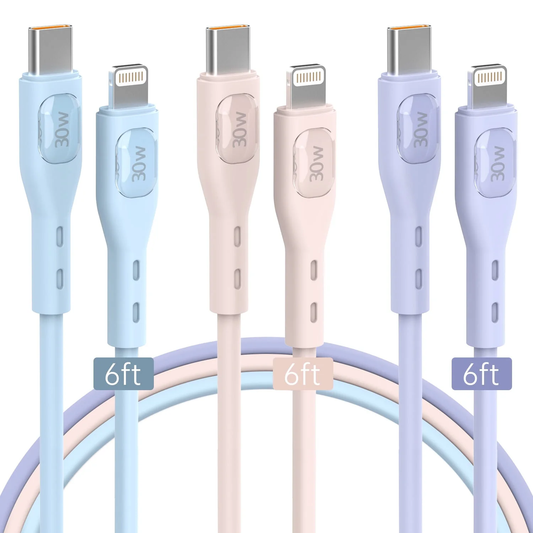 USB C To Lightning Cable, [Apple MFi Certified] Fast Lightning Charging Cord, 3 Pack 6FT USB-C Power Delivery Charging Cord Compatible with iPhone 14/13/12/11/xs/xr/x/iPad and More, Multi-Color