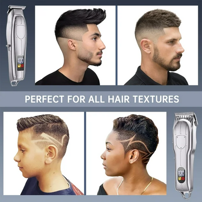 Hair Clippers, Professional Beard Trimmer Set, Cordless Barber Clippers Hair Cutting Kit & Zero Gap T-Blade Trimmer Combo with LED Display, 13 Premium Guards for Men Women Husband Father Gifts