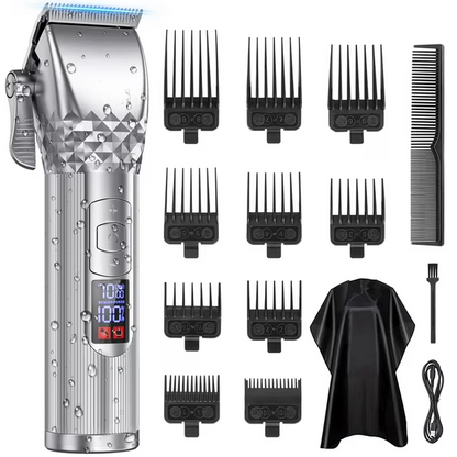 Hair Clippers for Men, Cordless Rechargeable Beard Hair Trimmer, LED Display Barber Haircut, 7000RPM Professional Men’s Razor Shaver Grooming Kit with 10 Guide Combs Gifts for Men Husband Father