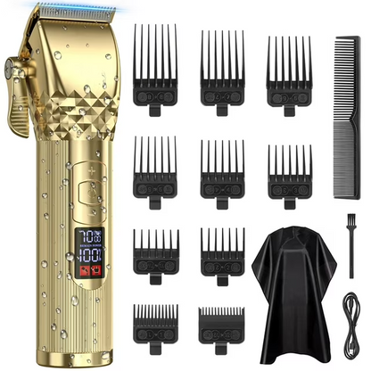 Professional Hair Clippers for Men, Cordless Rechargeable Beard Hair Trimmer, LED Display Barber Haircut, 7000RPM Men?s Razor Shaver Grooming Kit with 10 Guide Combs Gifts for Men Husband Father