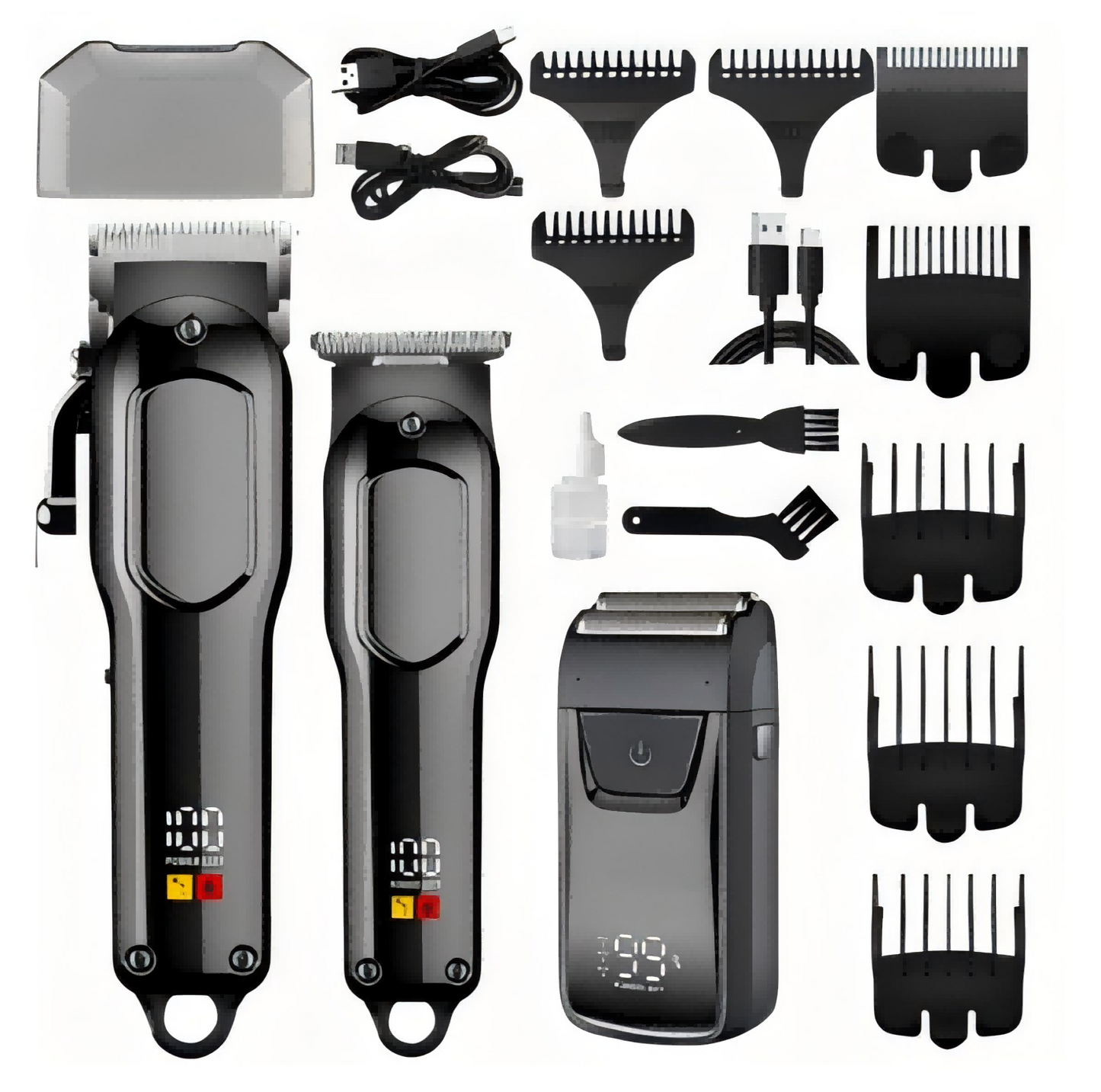 Hair Clippers for Men, Professional Clippers and Trimmers Electric Razor Foil Shaver Set, Cordless Mens Clippers for Hair Cutting, Barber, Grooming, Family