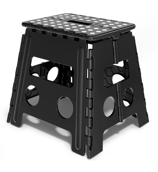 Folding Step Stool 13 Inch for Adults and Kids Holds Up to 330 lbs, Non-Slip Folding Stools with Portable Handle, Compact Plastic Foldable Step Stool for Bathroom, Bedroom, Kitchen