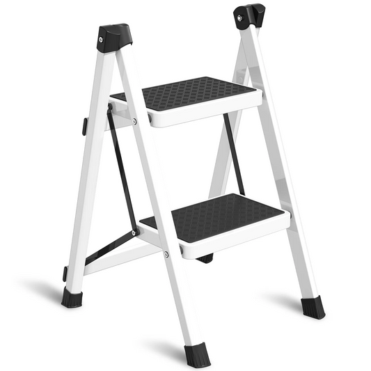 2 Step Ladder, Folding Step Stool for Adults, Wider Upgraded Non-Slip Treads, Portable Lightweight Ladder for Home and Kitchen, Holds up to 330 Lbs