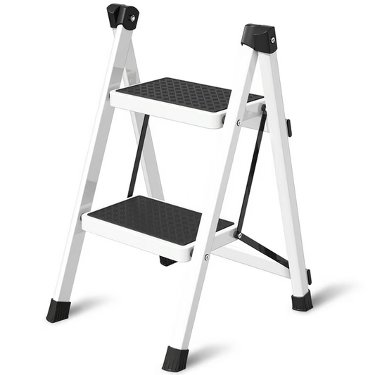 Step Ladder, 2 Step Stool for Adults, 2 Step Ladder Folding Step Stool with 330 lbs Capacity, Wide Anti-Slip Pedal Ergonomic Design, Multi-Use for Household, Kitchen, Office, RVs