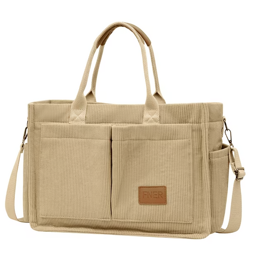 Large Canvas Tote Bag for Women, Travel Duffel Bag, Crossbody Work Book Bible Messenger Purse Bag Handbag w/2 Side Pockets/Wet Pocket, Value Gift for Women or Girls, Khaki