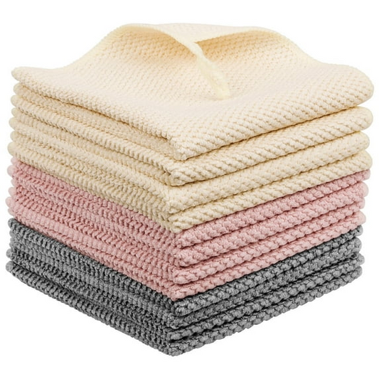 Kitchen Towels, Ultra Absorbent Dish Cloths Set 12, Quick Drying Kitchen Essentials for Washing Dishes, Cooking, Baking, Multi Function Bar Towels
