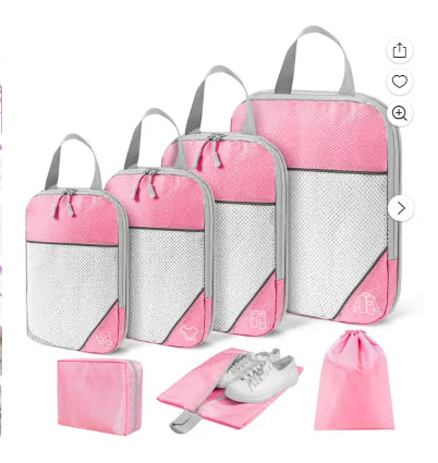 7 Set Compression Packing Cubes, Expandable Packing Organizers for Travel Accessories Luggage Suitcase Backpack