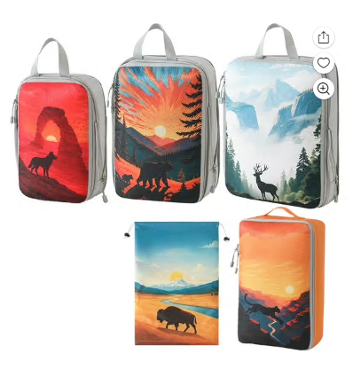 5 Pcs Compression Packing Cubes, Expandable Packing Organizers for Travel Accessories Luggage Suitcase Backpack