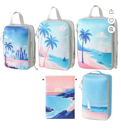 5 Pcs Compression Packing Cubes, Expandable Packing Organizers for Travel Accessories Luggage Suitcase Backpack