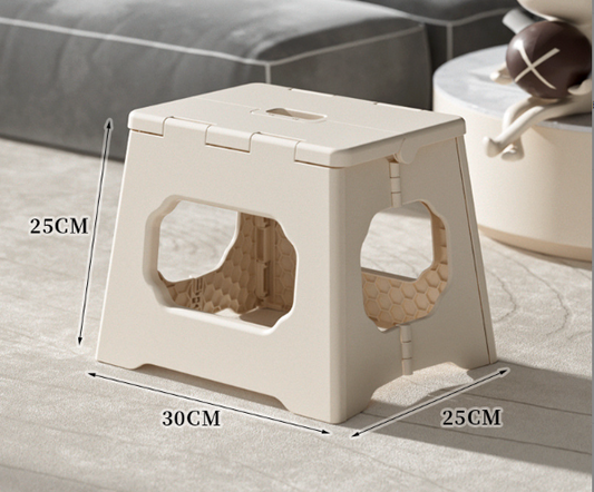 Folding Step Stool 9 Inch for Adults Holds Up to 300 lbs, Non-Slip Folding Stools with Portable Handle