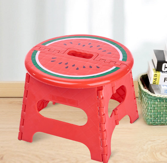 Folding Step Stool 9 Inch for Adults Holds Up to 300 lbs, Non-Slip Folding Stools with Portable Handle