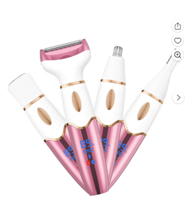 Electric Razor for Women, 4 in 1 Bikini Trimmer Wet & Dry Body Razors and Facial Hair Remover