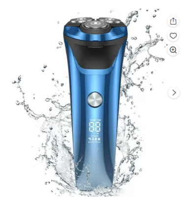 4D Electric Shaver for Men, IPX7 Waterproof Electric Razor Dry Wet Rotary Face Shaver Rechargeable Cordless Travel Beard Trimmer