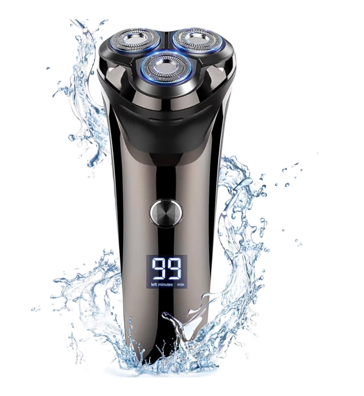 4D Electric Shaver for Men, IPX7 Waterproof Electric Razor Dry Wet Rotary Face Shaver Rechargeable Cordless Travel Beard Trimmer