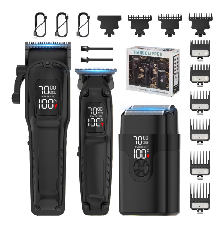 Hair Clippers for Men, Professional Clippers and Trimmers Electric Razor Foil Shaver Set, Cordless Mens Clippers for Hair Cutting, Barber, Grooming, Family