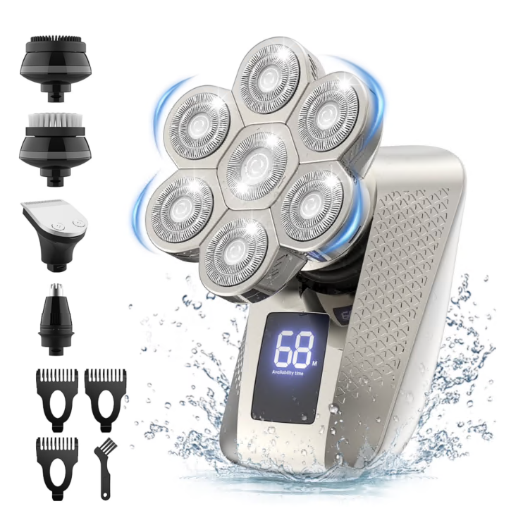 8D Head Shaver for Men, 5 in 1 Electric Bald Head Shaver Cordless Razor IPX7 Waterproof Beard Trimmer