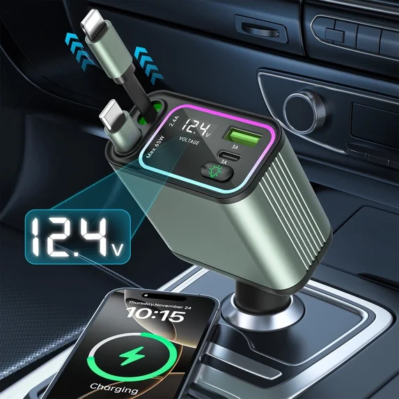 CSD01RTCCGC08BGR  Car Charger Adapter with LED Light