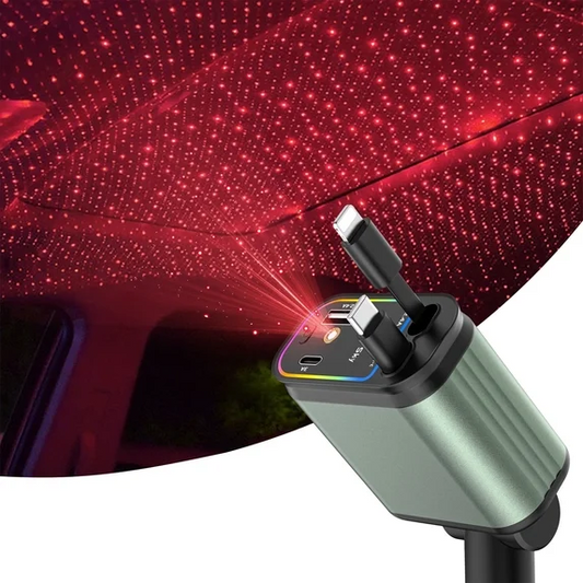 CSD02RTCC00C3GR  Retractable Car Charger with Star Light