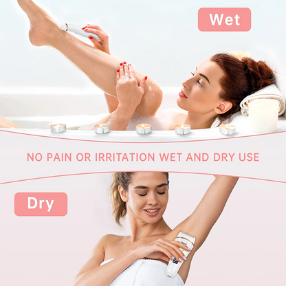 Women Electric Shaver, 3 in 1 Wet & Dry Painless Hair Removal IPX6 Waterproof Lady Electric Razor, Cordless Facial Body Epilator for Bikini Legs Arm Forearms Underarm w/ 2 Changeable Trimmer Heads
