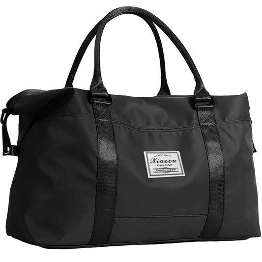 CSD02TDGB0000BK37L Travel Duffle Bag, Overnight Weekender for Women, Waterproof Sports Tote Gym Bag, Large Duffle Bag with Wet Pocket/Trolley Sleeve for Yoga Swimming, Airline Approved, Black
