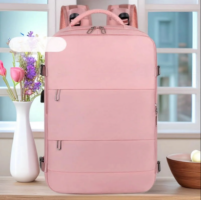 CSD01TBFM0000PK Travel Backpack for Men & Women Carry On Backpack Flight Approved 27L Waterproof Anti-Theft Personal Item Backpack with Shoes Compartment,Pink