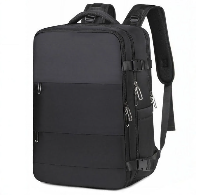 CSD01TBFM0000BK Travel Backpack for Men & Women Carry On Backpack Flight Approved 27L Waterproof Anti-Theft Personal Item Backpack with Shoes,Black