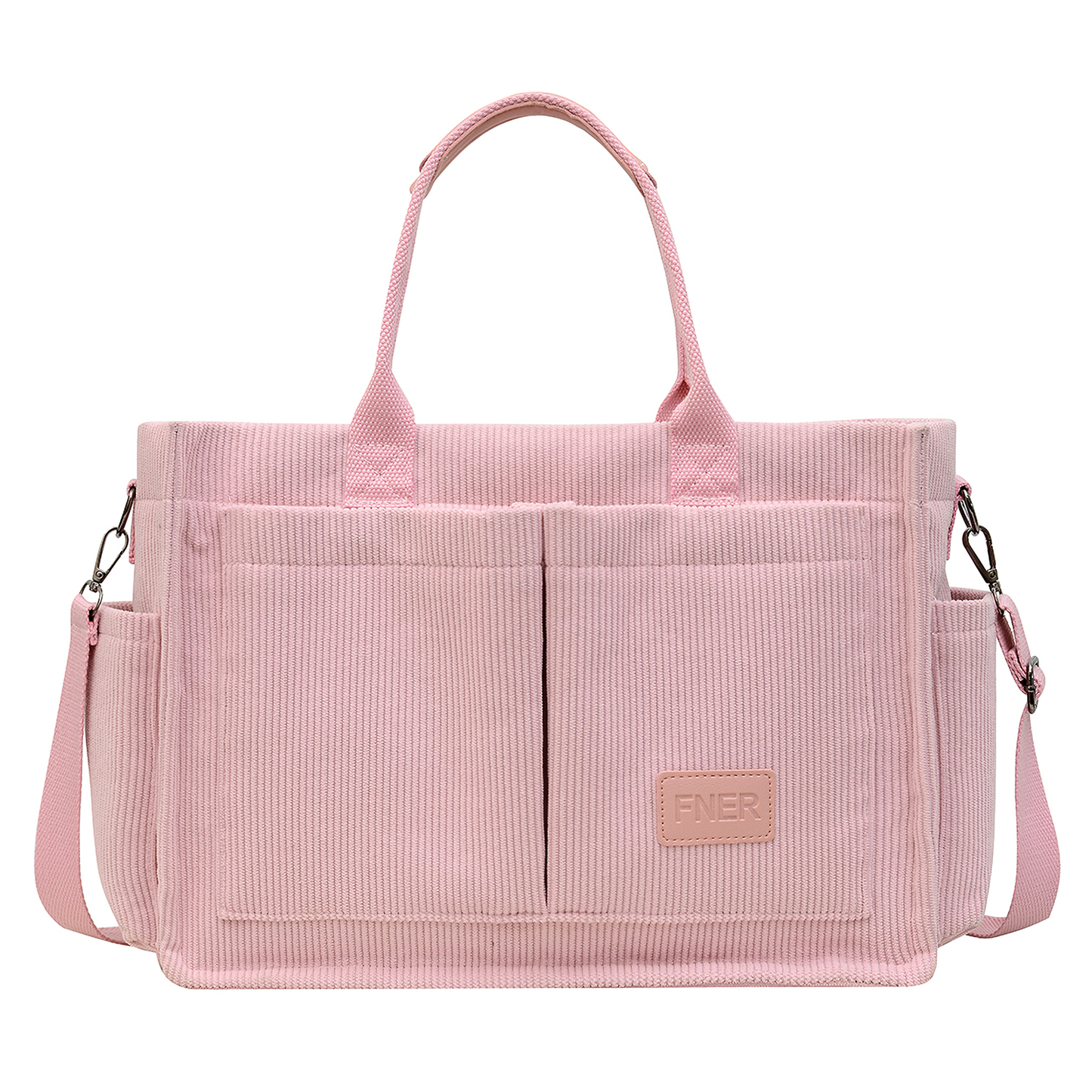 CSD01CTTB0000PKLarge Canvas Tote Bag for Women, Womens Laptop Work Book Bags w/Side Pockets/Wet Pocket, Crossbody Purse Handbag, Travel Messenger Gym Bag, Gifts for Women, Pink