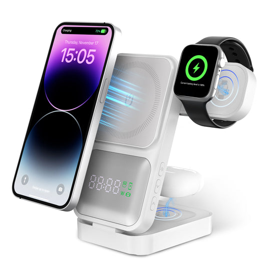 CSD01WLCG0S1AWT Wireless Charger for iPhone, 3 in 1 Charging Station