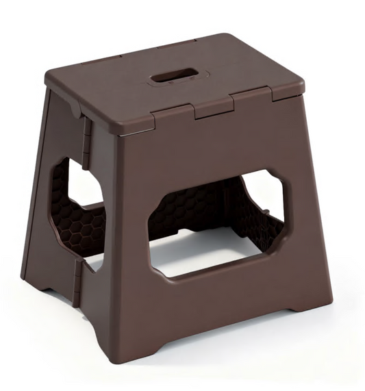 Folding Step Stool 13 Inch for Adults Holds Up to 300 lbs, Non-Slip Folding Stools with Portable Handle, Compact Plastic Foldable Step Stool for Bathroom