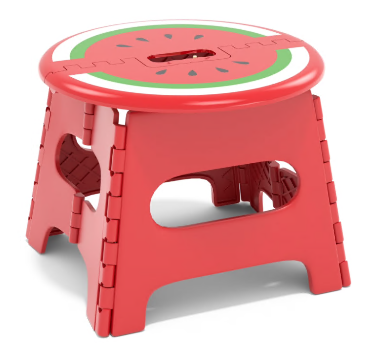 Folding Step Stool 13 Inch for Adults Holds Up to 300 lbs, Non-Slip Folding Stools with Portable Handle