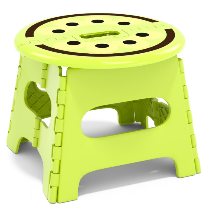 Folding Step Stool 13 Inch for Adults Holds Up to 300 lbs, Non-Slip Folding Stools with Portable Handle