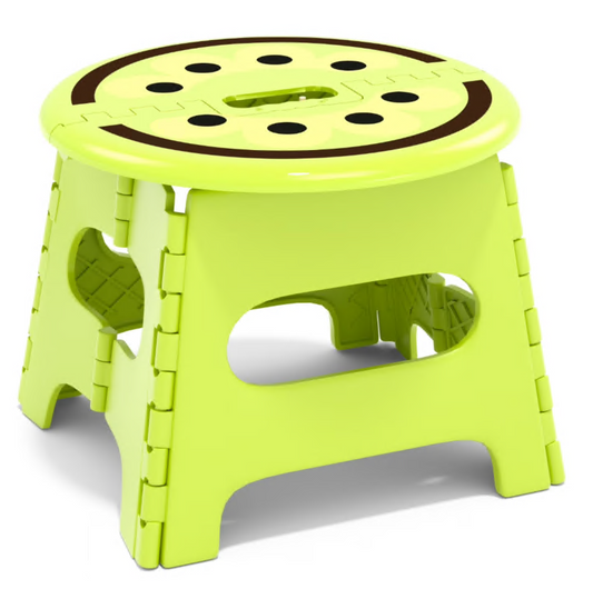 Folding Step Stool 13 Inch for Adults Holds Up to 300 lbs, Non-Slip Folding Stools with Portable Handle