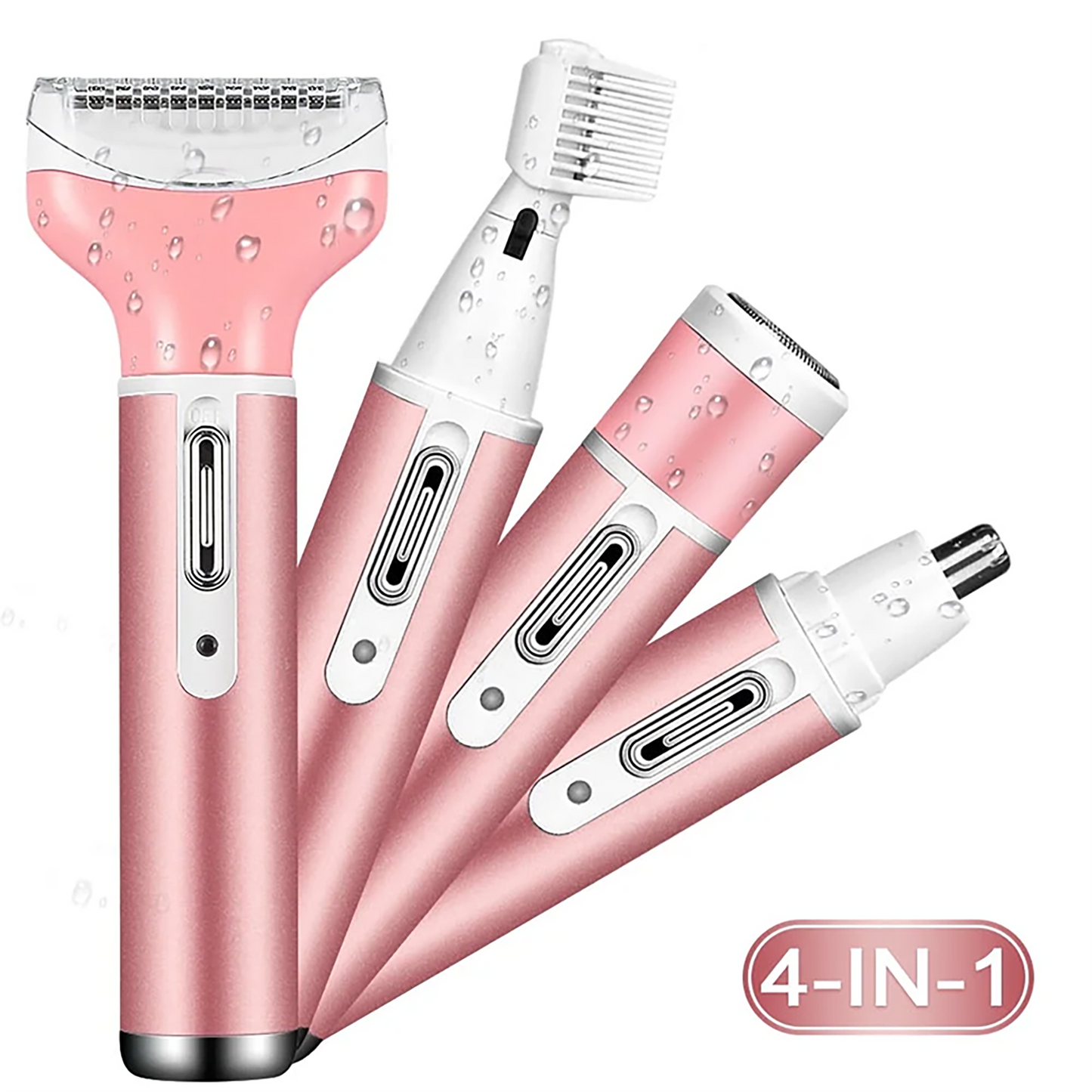 4 in 1 Women Electric Shaver Rechargeable Waterproof Razor Painless Epilator Body Hair Remover Nose Hair Beard Bikini Trimmer