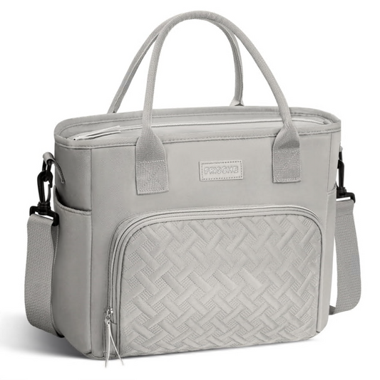 CSD01LBIB0000GYCshidWorld Insulated Lunch Bag for Men & Women - 11L Large Capacity Lunch Box for Work,Office ,Picnic, Hiking, Beach, Thermal Cooler Tote w/ Adjustable Strap, Pockets, Classic Plaid Design, Gray
