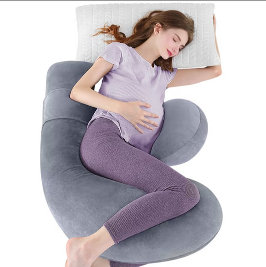 CSD01PPMPJ000GY CshidWorld Maternity Pillow for Pregnant Women, F-Shaped Pregnancy Body Pillow with Adjustable Wedge – Full Body Support for Side Sleeping, Hip & Back – Velvet Cover (Grey)